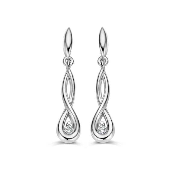 Boucles d'oreilles pendantes - Or Blanc, Diamants (067277A)