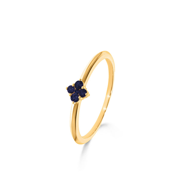 Bague avec motif - Or Jaune, Saphir (068015S)