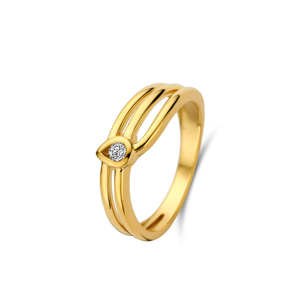 Bague anneaux multiples - Or Jaune et Diamants (068230A)