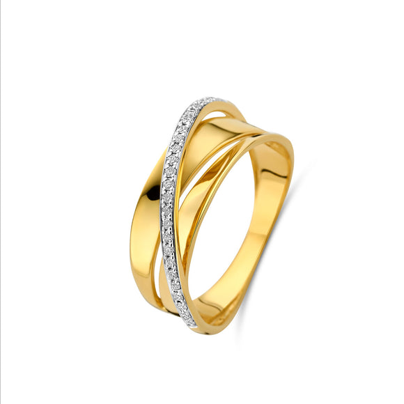 Bague anneaux multiples - Or Jaune, Diamants (068380A)