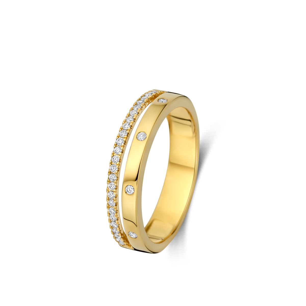 Bague avec motif - Or Jaune, Diamants (069916A)