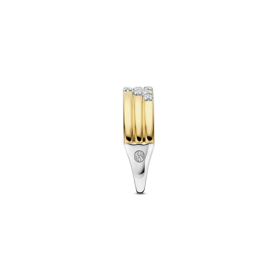 Bague TI SENTO - Argent Bicolore Doré, Zircons (12411ZY)