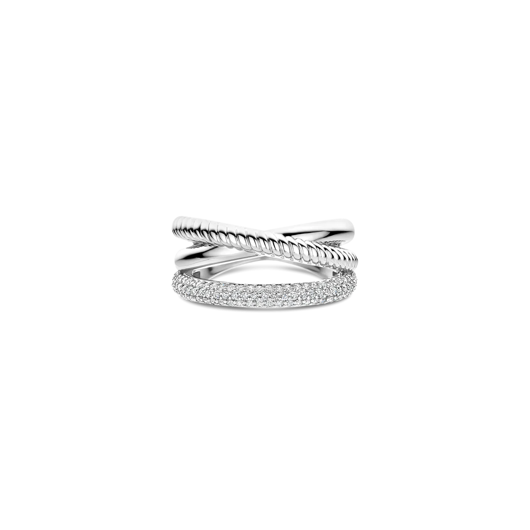 Bague TI SENTO - Argent, zircons (12422ZI)