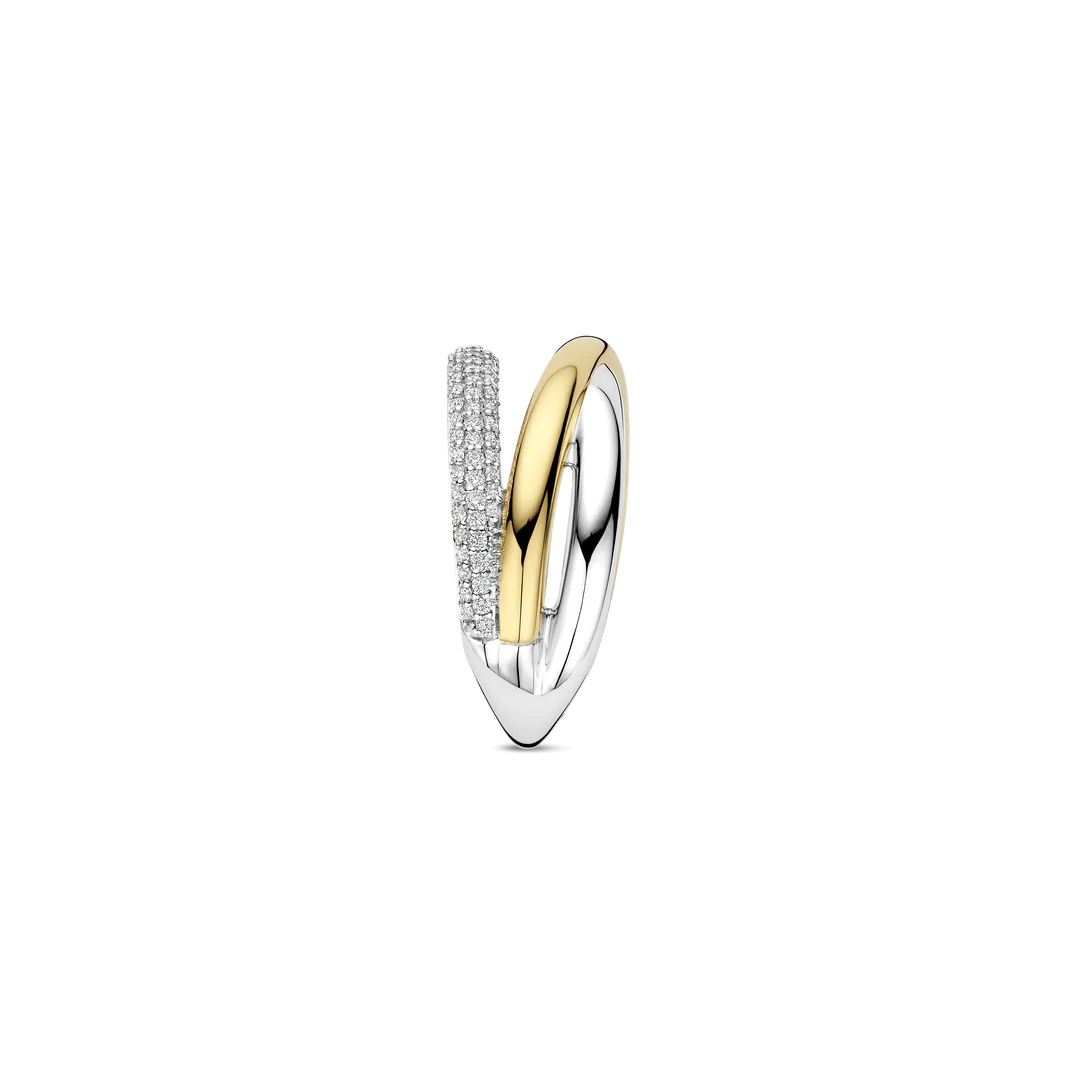 Bague TI SENTO - Argent Bicolore Doré, Zircons (12422ZY)