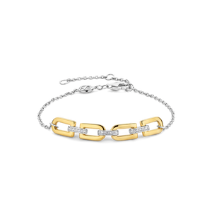 Bracelet TI SENTO - Argent bicolore doré et Zircons (23032ZY)