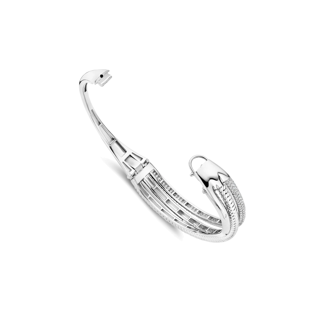 Bracelet rigide TI SENTO - Argent, zircons (2309ZI)