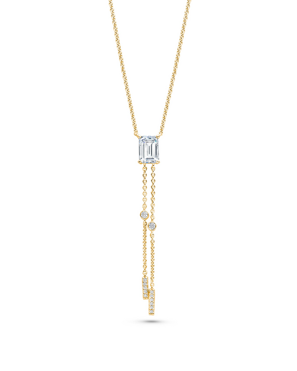 Collier FJF - Icon Octagon Ypsilon, Plaqué or et Zircons (FJF0010025Y)