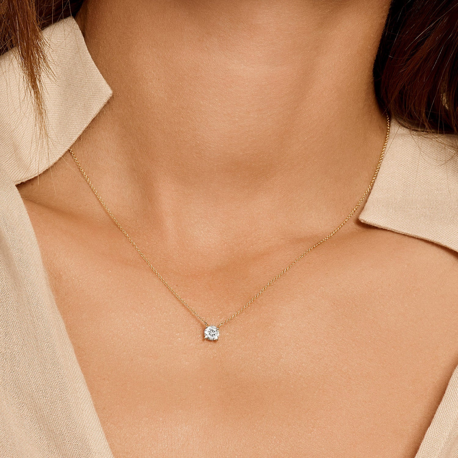 Blush - Collier - Or Jaune 14k, zircon (3049YZI)