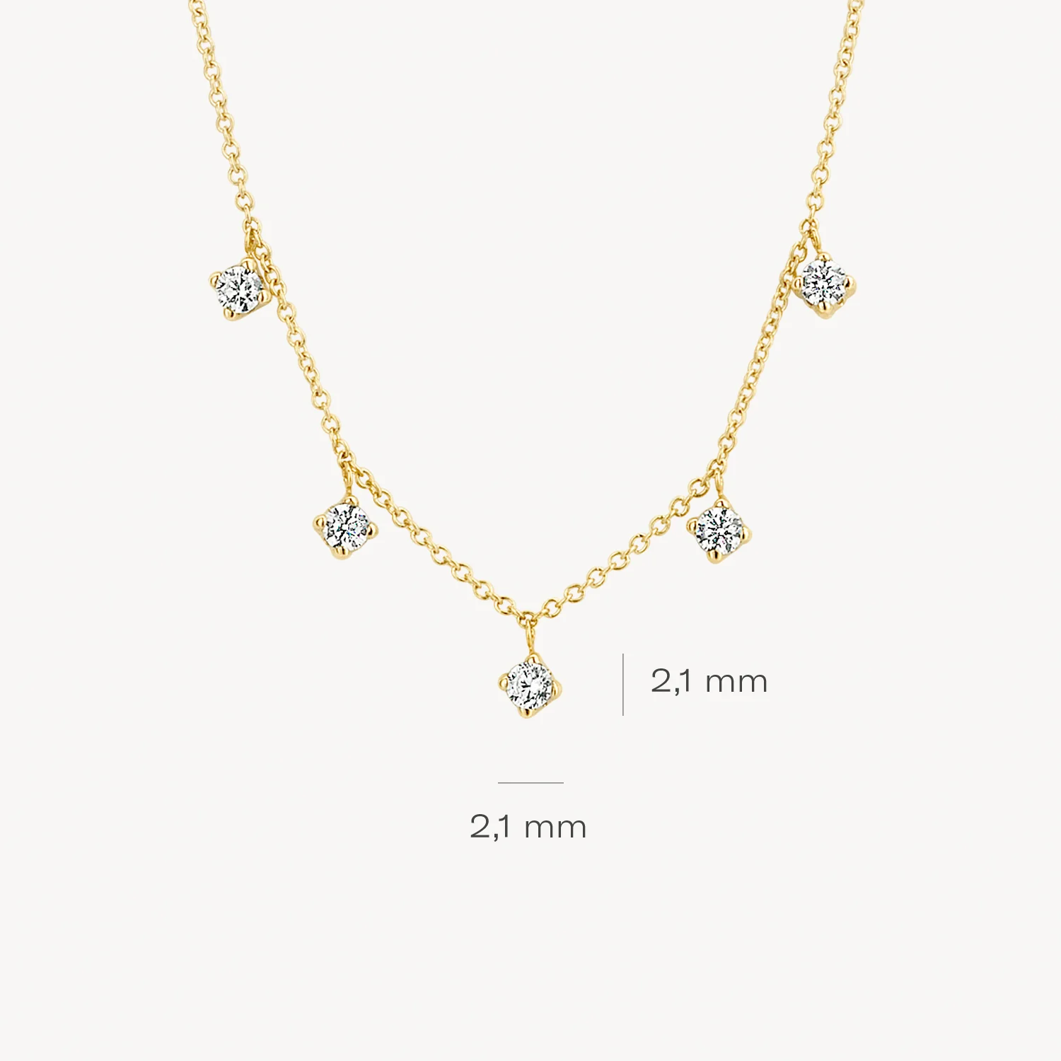Blush - Collier - Or Jaune 14k, zircon (3157YZI)