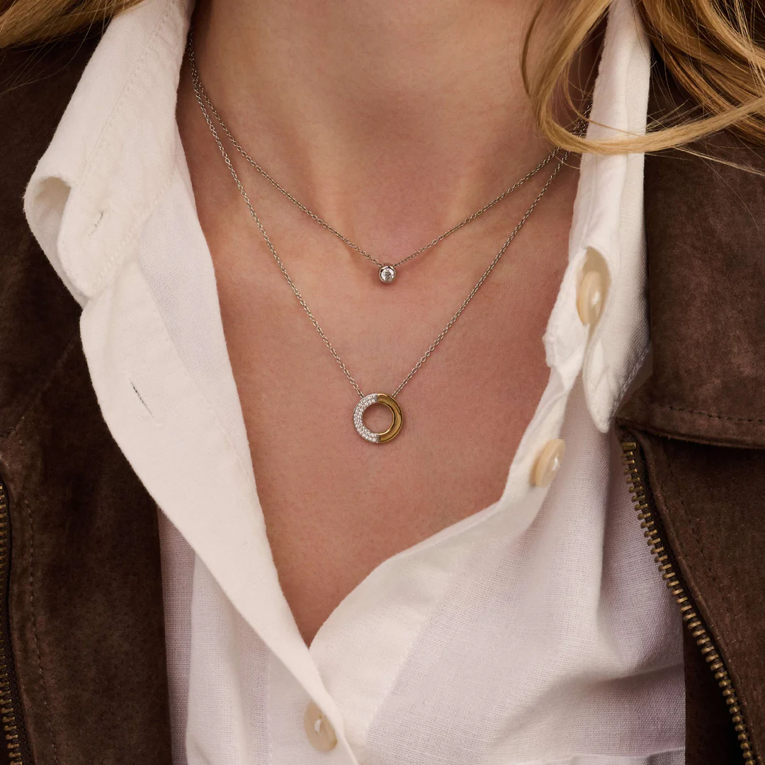 Collier TI SENTO - Argent Bicolore, Zircon (34120ZY/42)