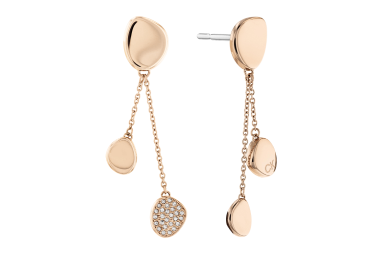 Boucles d'oreilles Calvin Klein - Acier Rose et Zircon (35000213)