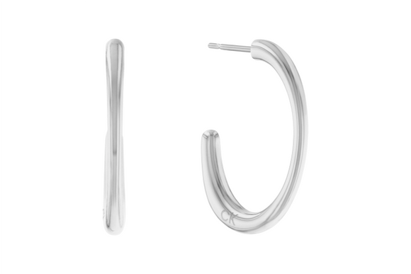 Boucles d'oreilles Demi Créoles Calvin Klein - Acier (35000346)