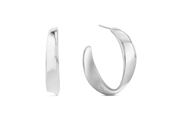 Boucles d'oreilles Demi Créoles Calvin Klein - Acier (35000533)