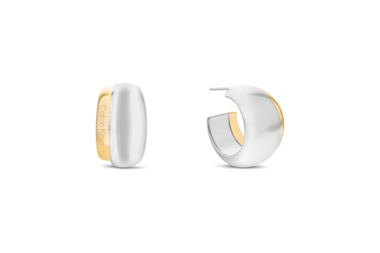 Boucles d'oreilles Calvin Klein - Acier Blanc et Jaune (35000594)