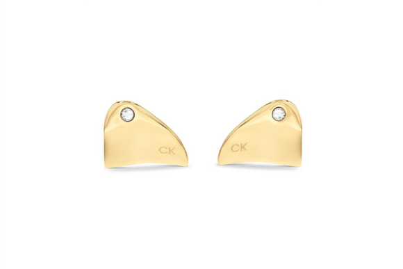 Boucles d'oreilles Demi Créoles Calvin Klein - Acier Jaune (35000660)