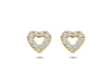 Blush - Boucles d'oreilles Cœurs - Or Jaune 14k, Zircon (7299YZI)