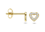 Blush - Boucles d'oreilles Cœurs - Or Jaune 14k, Zircon (7299YZI)