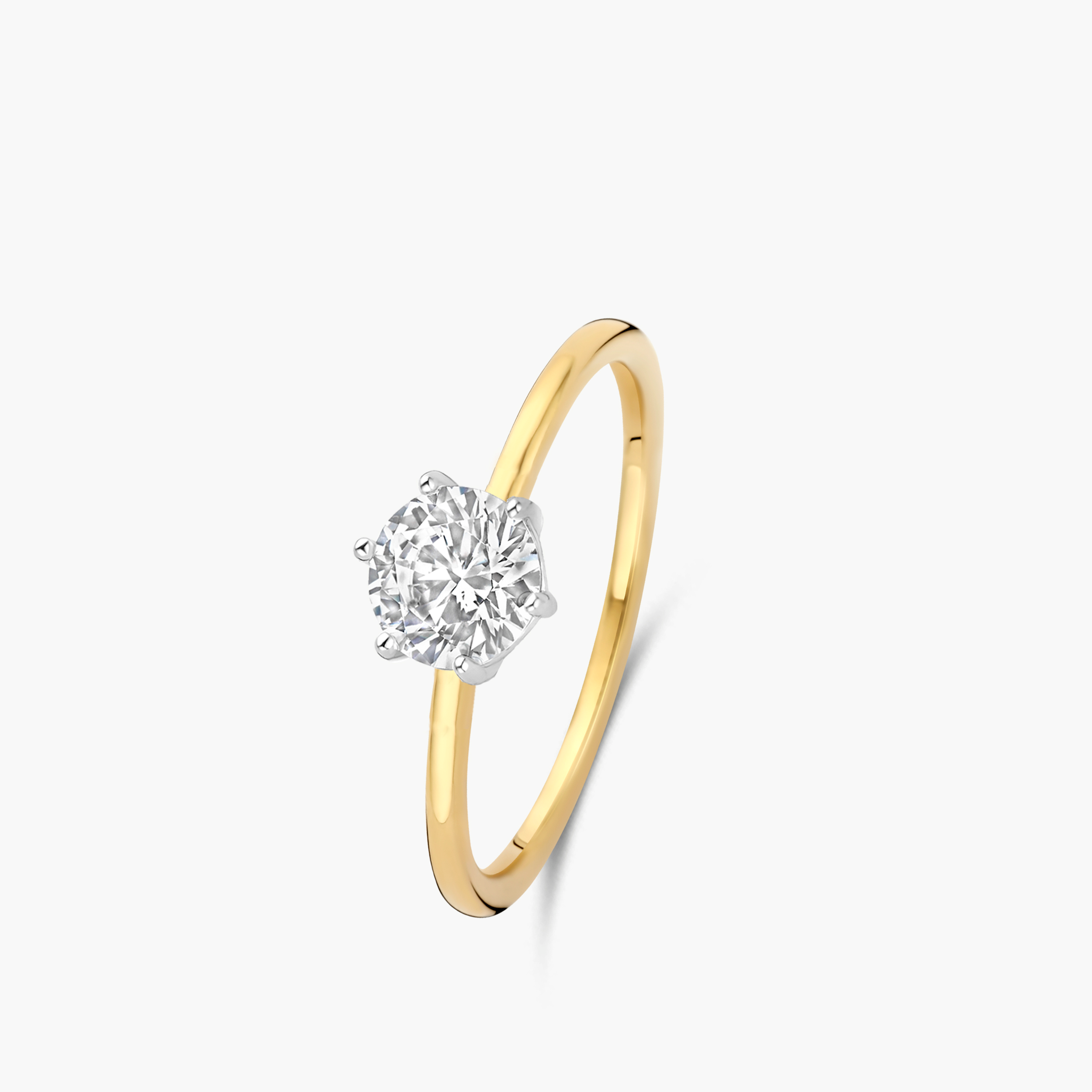 Bague solitaire - Or Jaune, Diamants de Laboratoire (91WA75$)