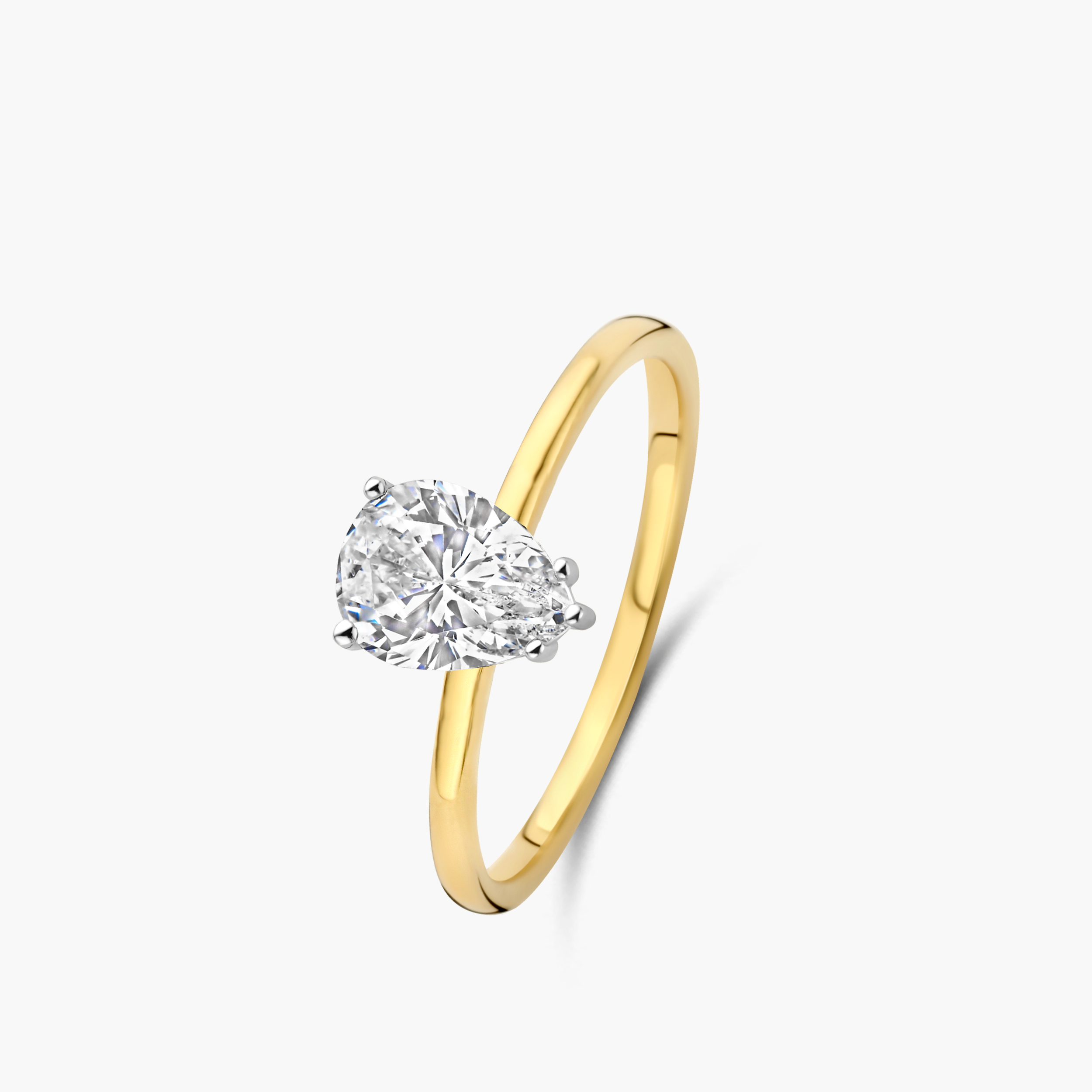 Bague solitaire - Or Jaune, Diamants de Laboratoire (91WJ65$)