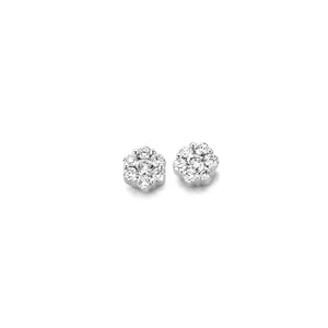 Boucles d'oreilles contre l'oreille - Or Blanc, Diamants (93BC19A)