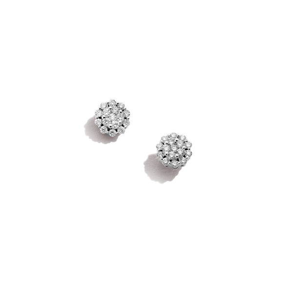 Boucles d'oreilles contre l'oreille - Or Blanc, Diamants (93BH28A)