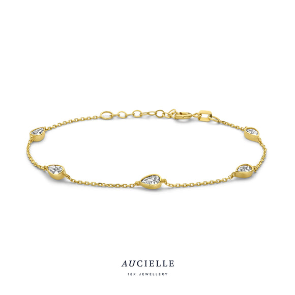 Aucielle - Bracelet -Or Jaune et Zircons (AA0008C/18)