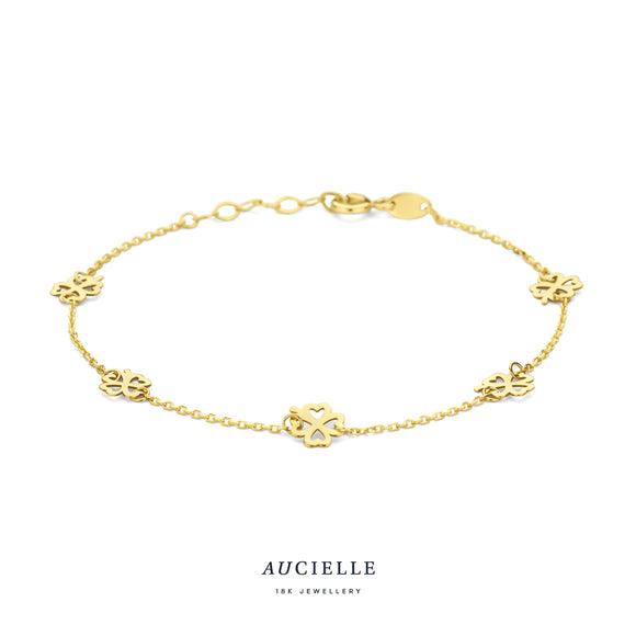 Aucielle - Bracelet - Trèfles Or Jaune (AA0021B/18)