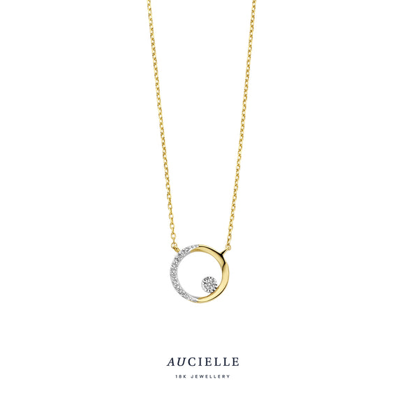 Aucielle - Collier - Or Jaune et Blanc, Diamant (AK0015D/45)