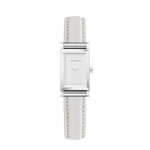 Bracelet montre Antarès Herbelin - Cuir simple blanc émail (BRAC17048A37)