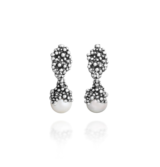 Boucles d'oreilles Giovanni Raspini - Drops, Argent et Perles (11934)