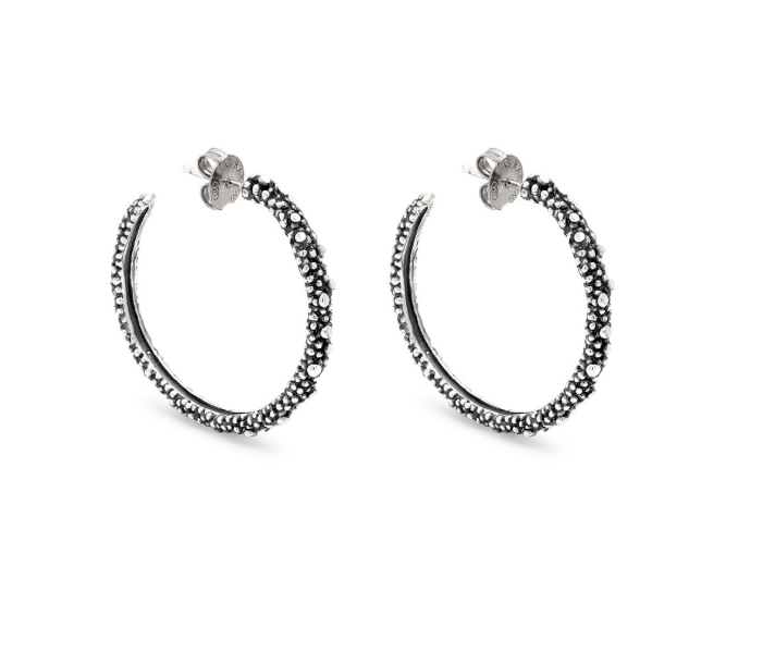 Boucles d'oreilles Giovanni Raspini - Demi-créoles Perlage, Argent (12440)