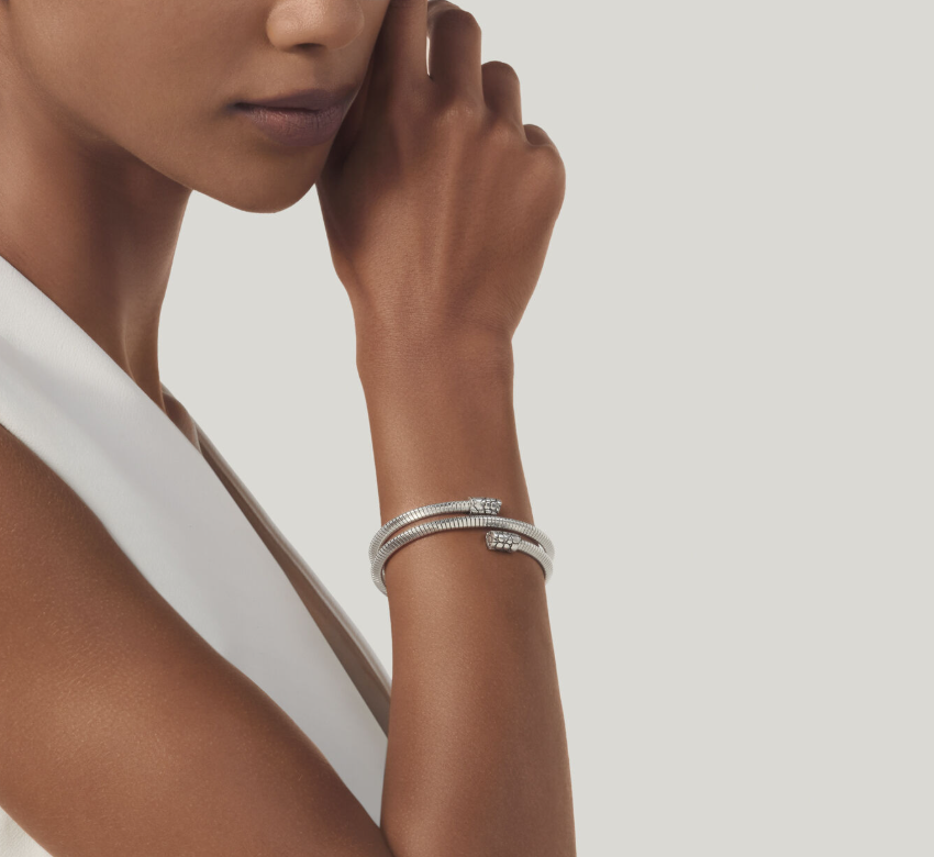Bracelet Giovanni Raspini - Mini Double Tubogas croco, Argent (12538)