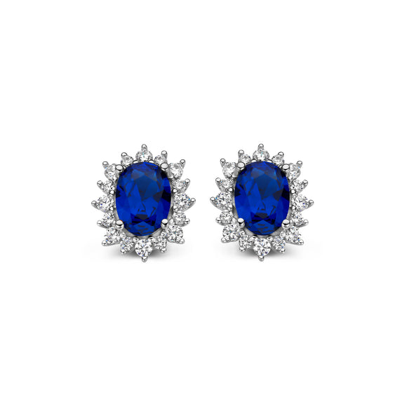 Boucles d'oreilles Naiomy - Argent et Zicrons, pierres bleues (N3U53)