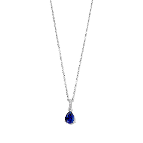 Collier Naiomy - Argent et zircons bleu (N3U61)