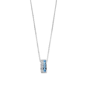 Collier Naiomy - Argent et zircons bleu (N3V52)