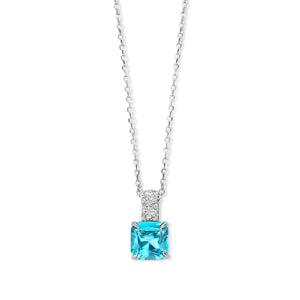 Collier Naiomy - Argent et zircons bleu (N4F55)