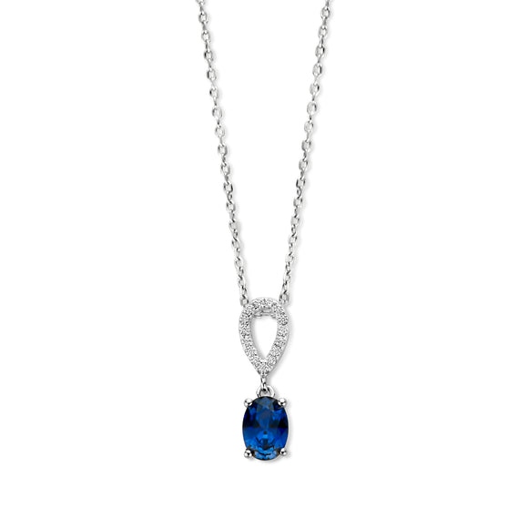 Collier Naiomy - Argent et zircons bleu (N4K61)