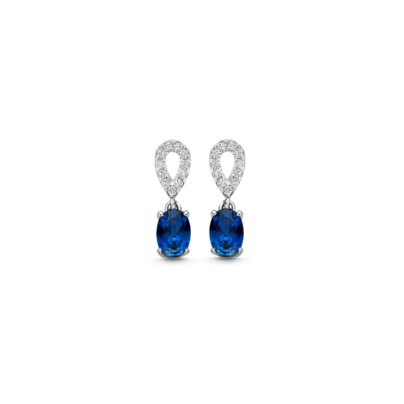Boucles d'oreilles Naiomy - Argent et zircons bleus (N4K62)