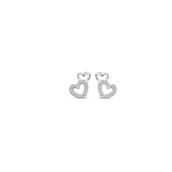 Boucles d'oreilles Cœur Naiomy - Argent et zircons (N4N54)