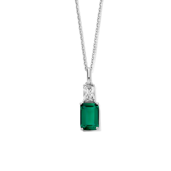 Collier Naiomy - Argent et zircons vert (N4Q52)