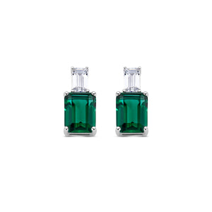 Boucles d'oreilles Naiomy - Argent et zircon vert (N4Q53)