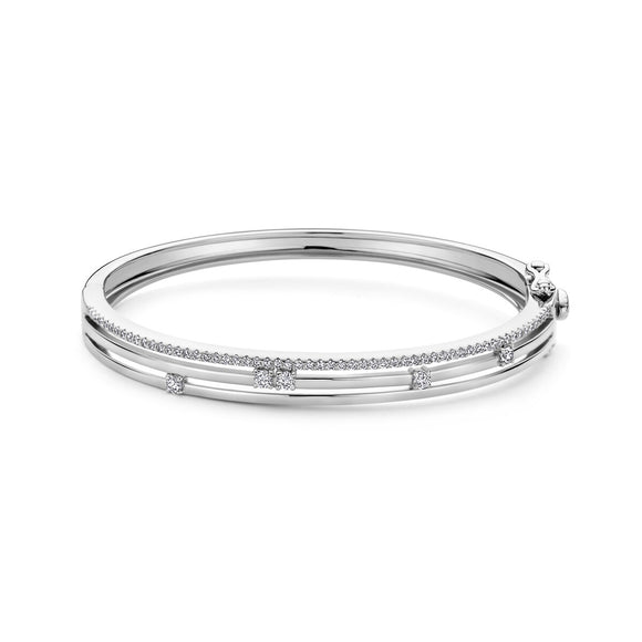 Bracelet Naiomy Rigide - Argent et zircons (N4S54)