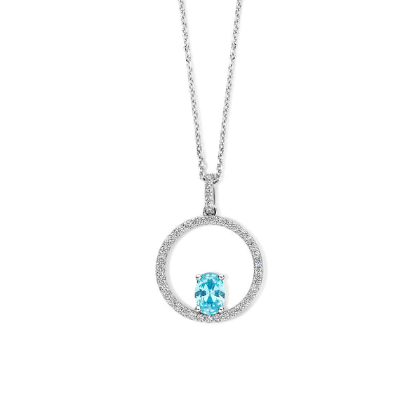 Collier Naiomy - Argent et zircons bleu (N4V52)