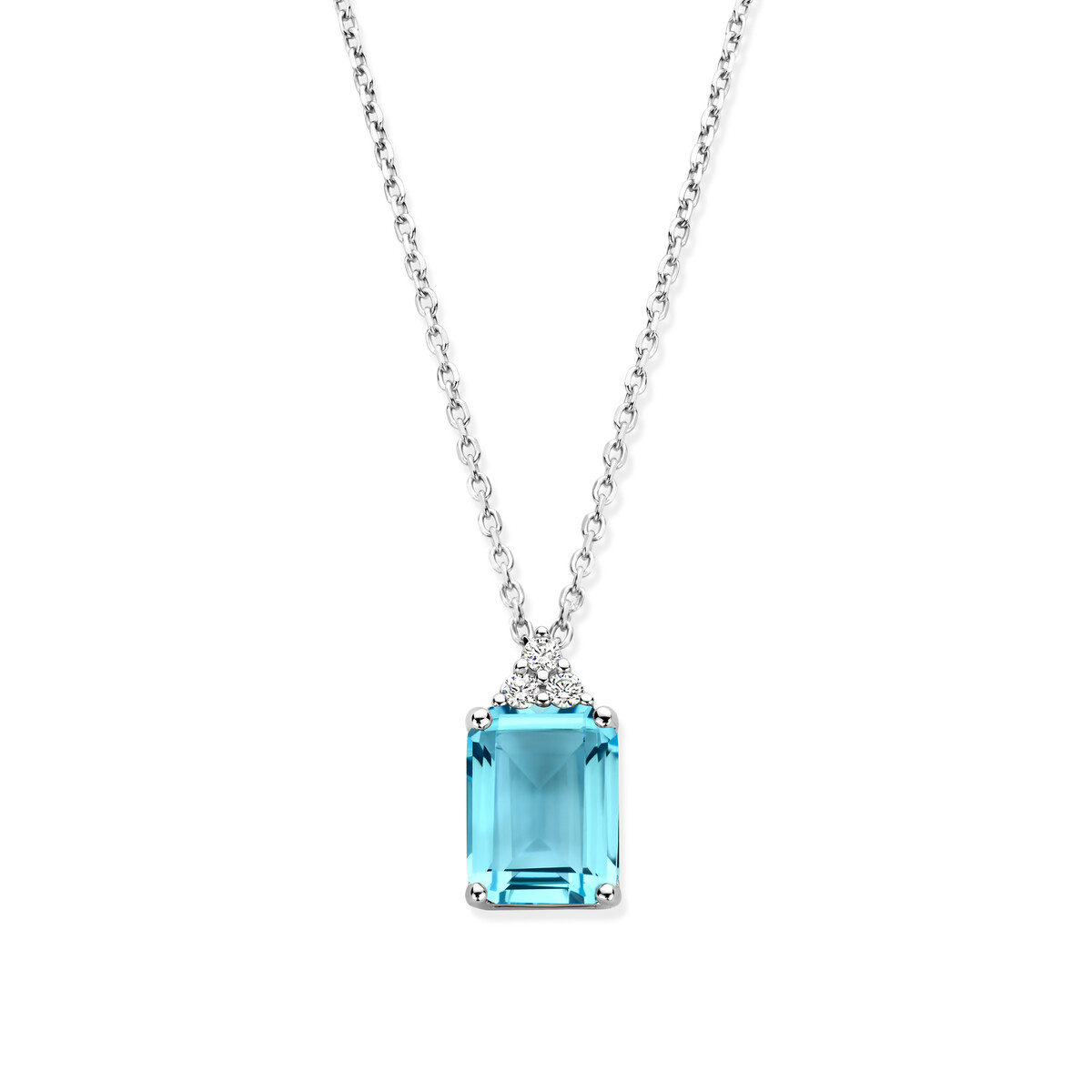 Collier Naiomy - Argent et zircons bleu (N5F52)