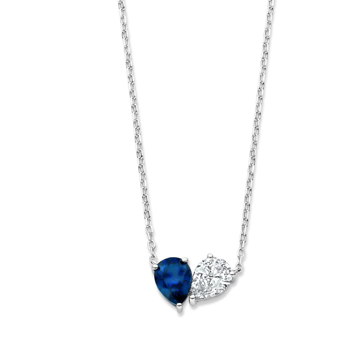Collier Naiomy - Argent et zircons bleu (N5L56)
