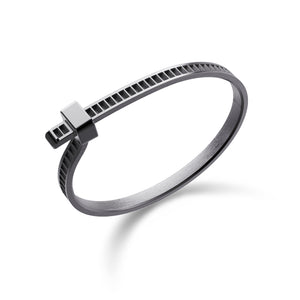 Bracelet Unknow Brand - Bind me Argent Noir DLC, rigide (BMAN20)