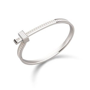 Bracelet Unknow Brand - Bind me Argent et Diamants, rigide (BMAG21)