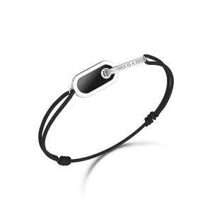 Bracelet Unknow Brand - Dreamer Argent et Onyx, cordon (DCAG10)