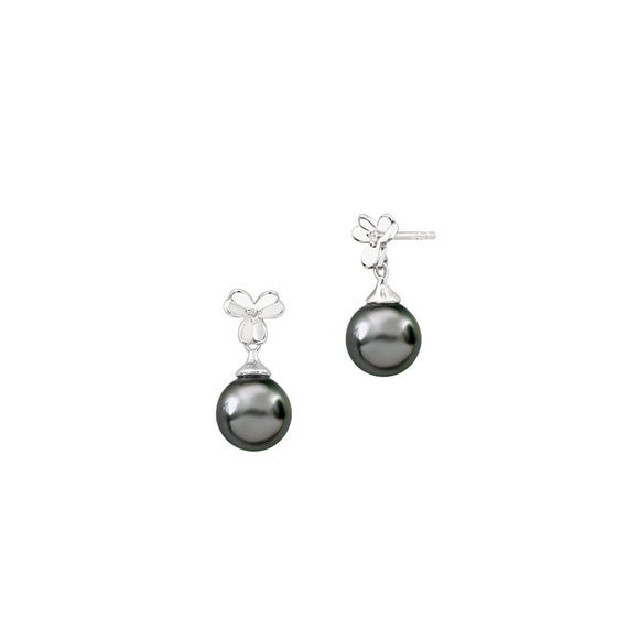 Boucles d'oreilles IZA-B - Flore, Argent, Diamants et Perles de Tahiti (FEZ22E003HP)