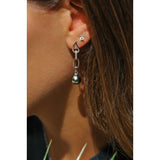 Boucles d'oreilles Pendantes IZA-B - Flore, Argent, Diamants et Perles de Tahiti (FEZ20E010HP)